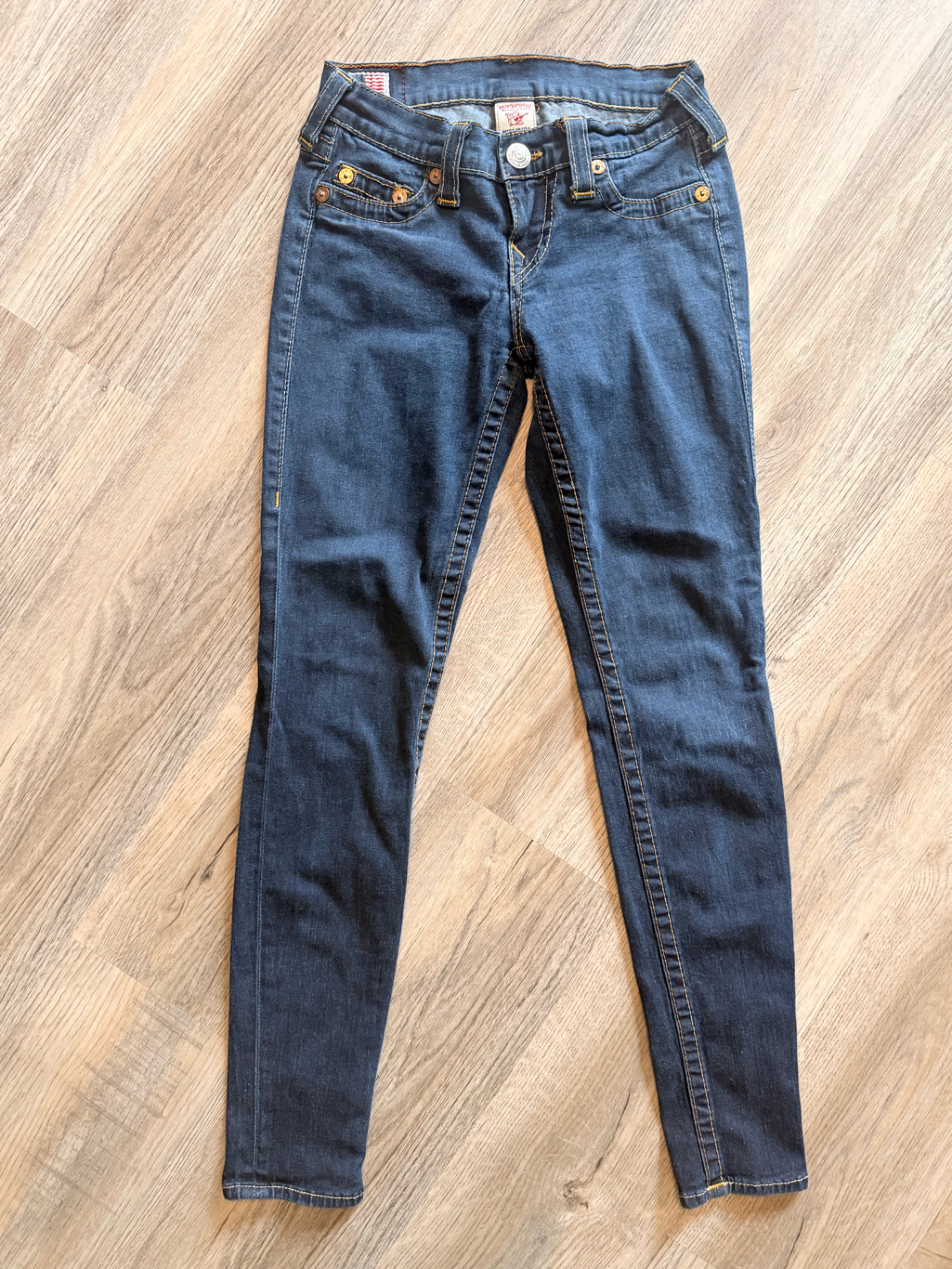 Vintage True Religion Indigo Skinny Jeans With Super T Stitching
